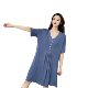 Special Sale Clear Encrypted Modal Nightdress Buckle Pleated Fashion Home Lively Medium Long dress Can Wear