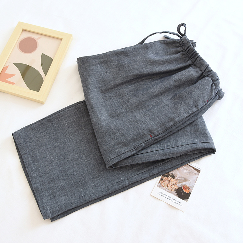 LYZ男青-色織純色長ズボン