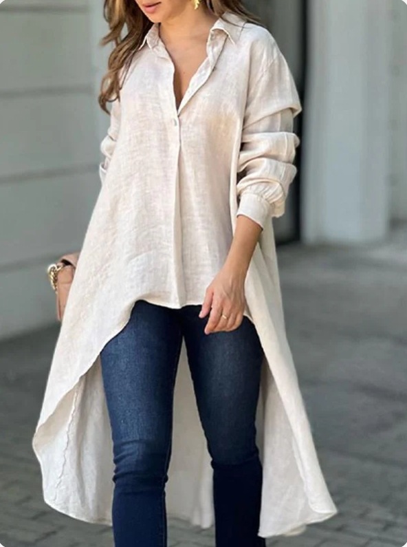 Blouse Tops Type Wholesale Women's Streetwear Solid Color Long Sleeve Button Blouses