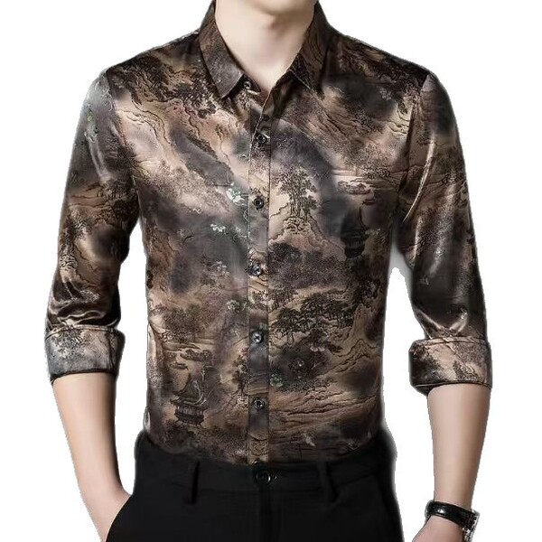 Silk autumn shirt for leisure