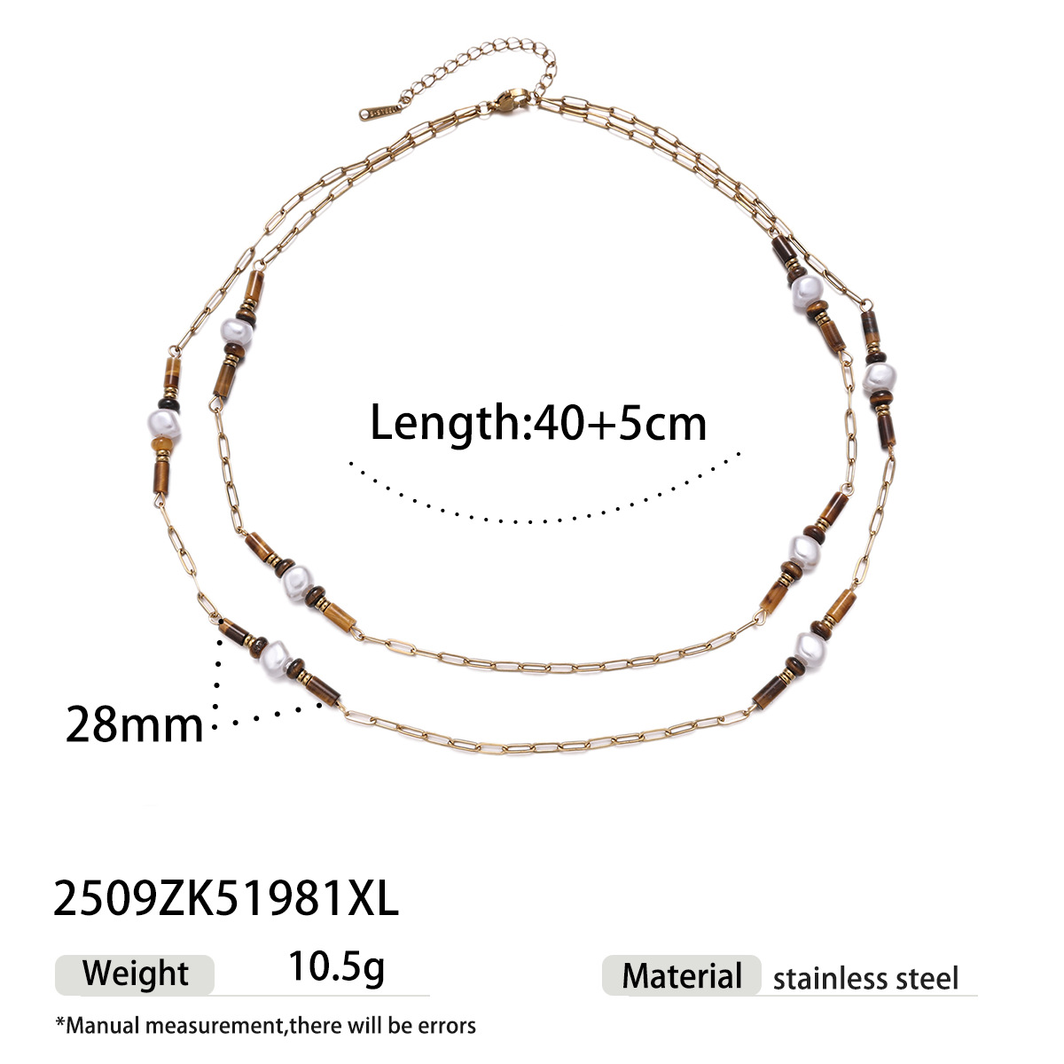 Collar de acero inoxidable TENA, lujo ligero, nicho, colgante de piedra de ojo de tigre natural, conjunto de pernos transfronterizos, explosión
