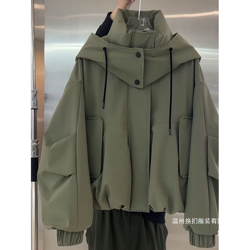 Factory Direct Sale of New Versatile Double-Pocket Korean-Style Loose Jacket for Women, 2025 Spring and Autumn New Workwear Jacket Factory Direct Sale of New Versatile Double-Pocket Korean-Style Loose Jacket for Women, 2025 Spring and Autumn New Workwear Jacket