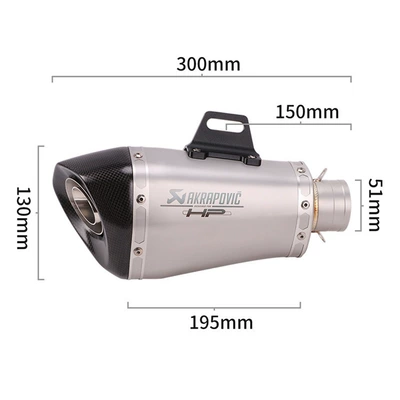 Motorcycle exhaust pipe, 60/51mm motorcycle universal