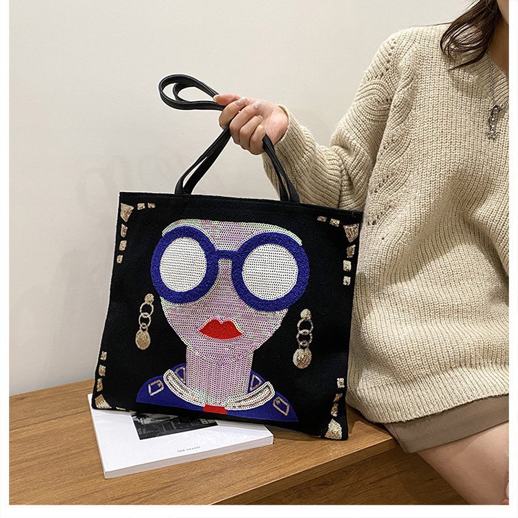 Cross-border New Arrival Bag Personalized Sequined Shoulder Bag Large Capacity Women's Large-capacity Backpack Punk Women's Crossbody Handbag display picture 4