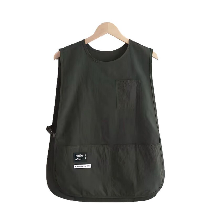 肩エプロン防水防油キッチン防汚通気飲食用作業服カスタムロゴ印字ウエストベスト|undefined