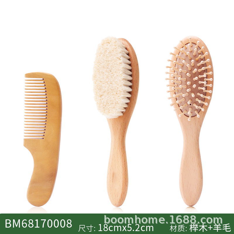 Cepillo de champú para niños lindo masaje de madera peine de globo al por mayor masaje de cabeza cepillo de lana de bebé traje práctico de enfermería