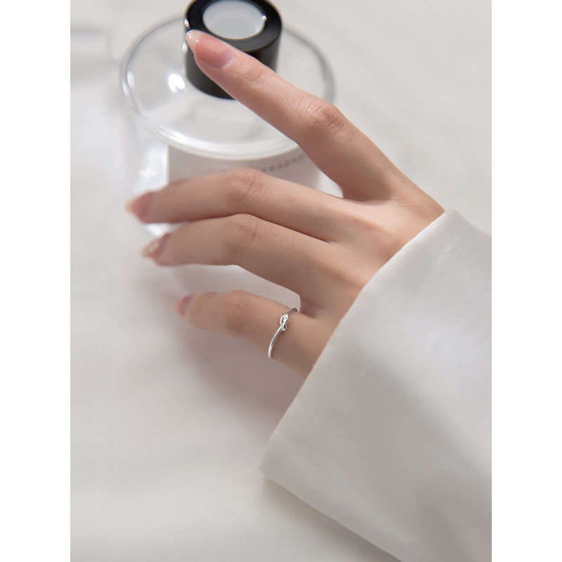 Wanrunda Love Korean Style Simple Personality Fashionable Compact Rope Knot Tail Ring Women's Small Fresh Artistic Winding