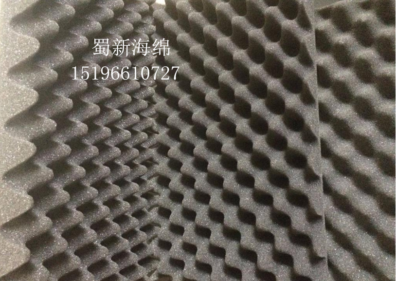 厂家供应黑色50密度阻燃隔音吸音波浪窝峰海绵/软包阻燃海绵