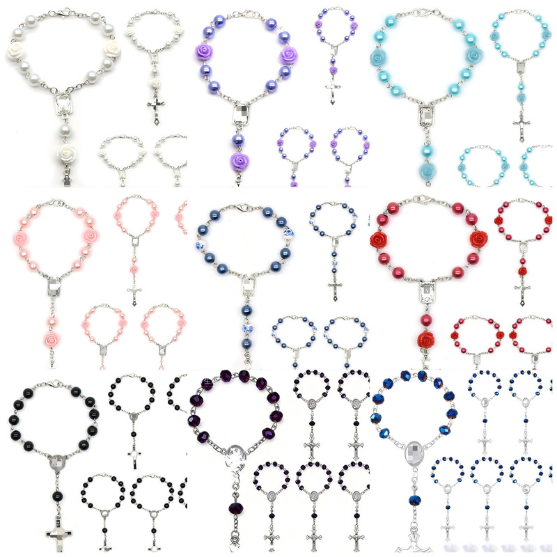 Etsy Hot-Selling Cross-Border Rose Flower Baptism Beads Pearl Bracelet Rosary Jewelry Manufacturer Wholesale Etsy Hot-Selling Cross-Border Rose Flower Baptism Beads Pearl Bracelet Rosary Jewelry Manufacturer Wholesale