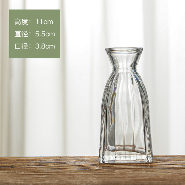 Retro light luxury relief transparent French mini glass vase living…