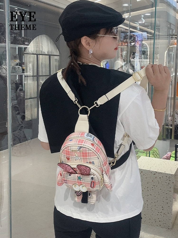 Mujer multipropósito diseño rosa mochila mini encantadora impresión bolsa de pecho cambiante 2688 #