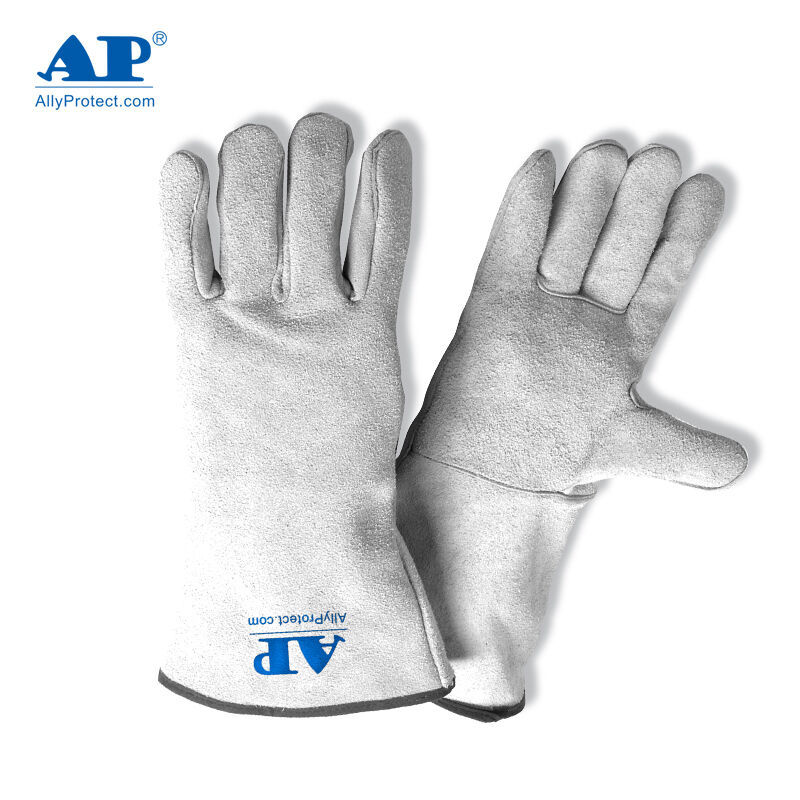 友盟AP-2112牛皮焊接手套 耐磨隔热防火阻燃 切割烧焊作业防护
