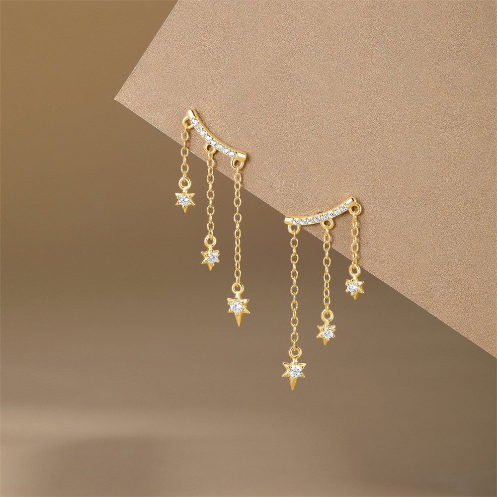 2g Weight 925 Sterling Silver Ear Needle Material Zircon Inlay Material Drop Earrings Classification 1 Pair Quantity Holiday, Banquet, Daily Occasion 925 Sterling Silver Material Geometric Pattern Women's Gender Tassel, Plating Design Simple Style Style 1 Pair 925 Sterling Silver Zircon Geometric Drop Earrings 17