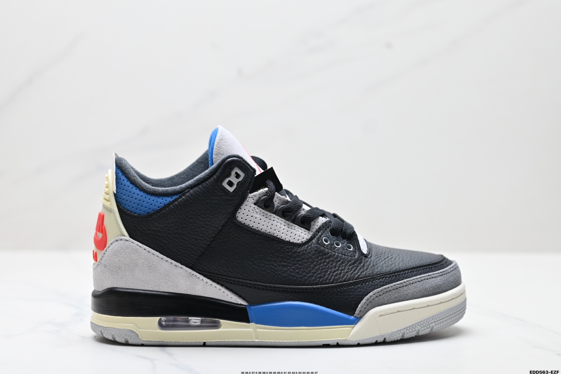 Puta Chunwon zapatos azules de combate directo Fujiwara Hao AJ3 zapatos de hombre magos casuales versátiles zapatos de moda de gato negro