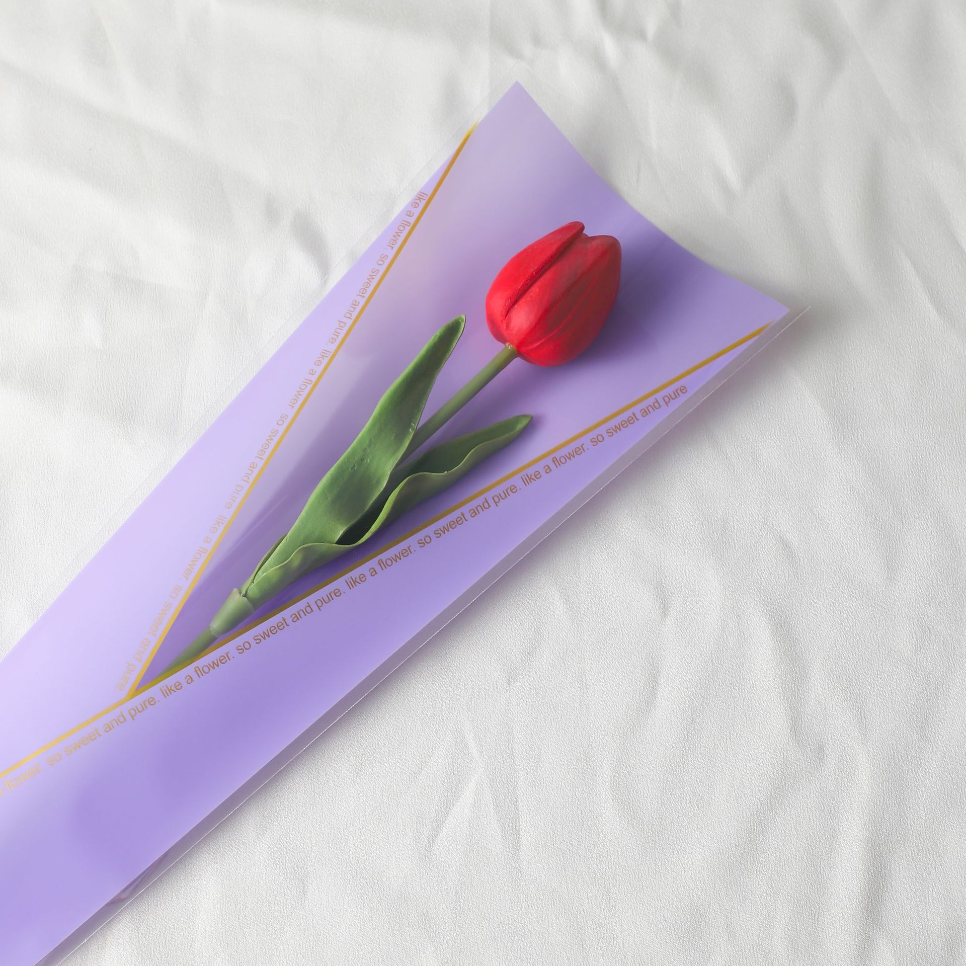 Festival de los maestros de Qixi triángulo de oro translúcido bolsas de rosas individuales embalaje de flores materiales de ramo