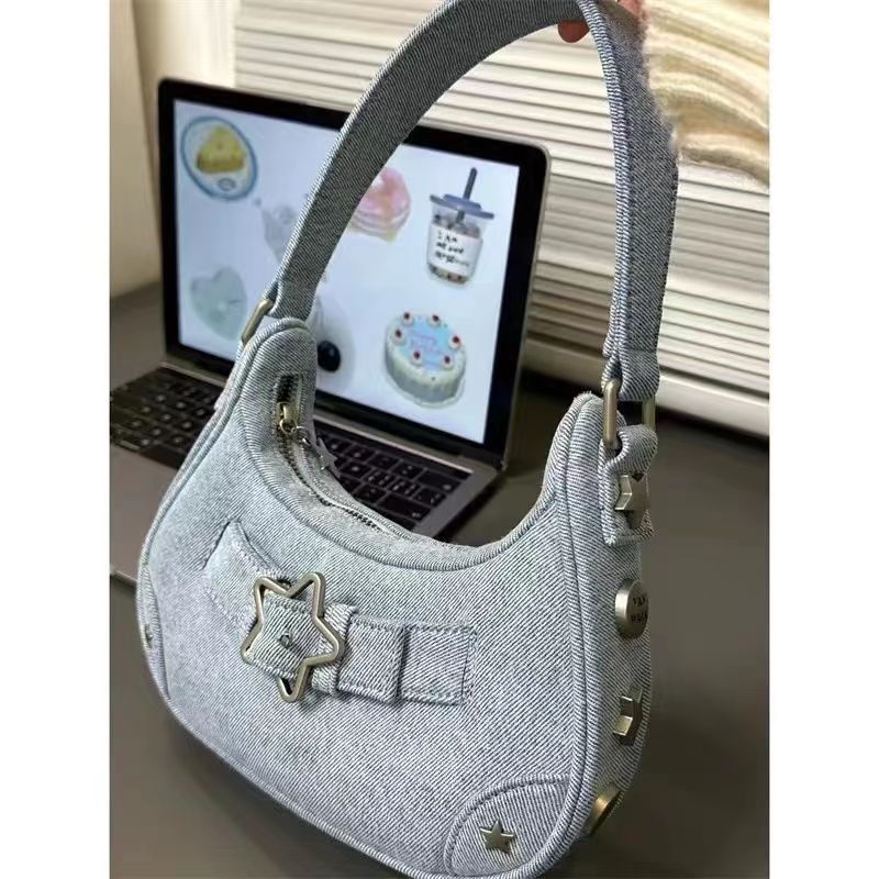 Borsa in denim Borse a tracolla alla moda per ragazze Borse da ascella firmate Borse con manico da donna Borse casual_voghion.com