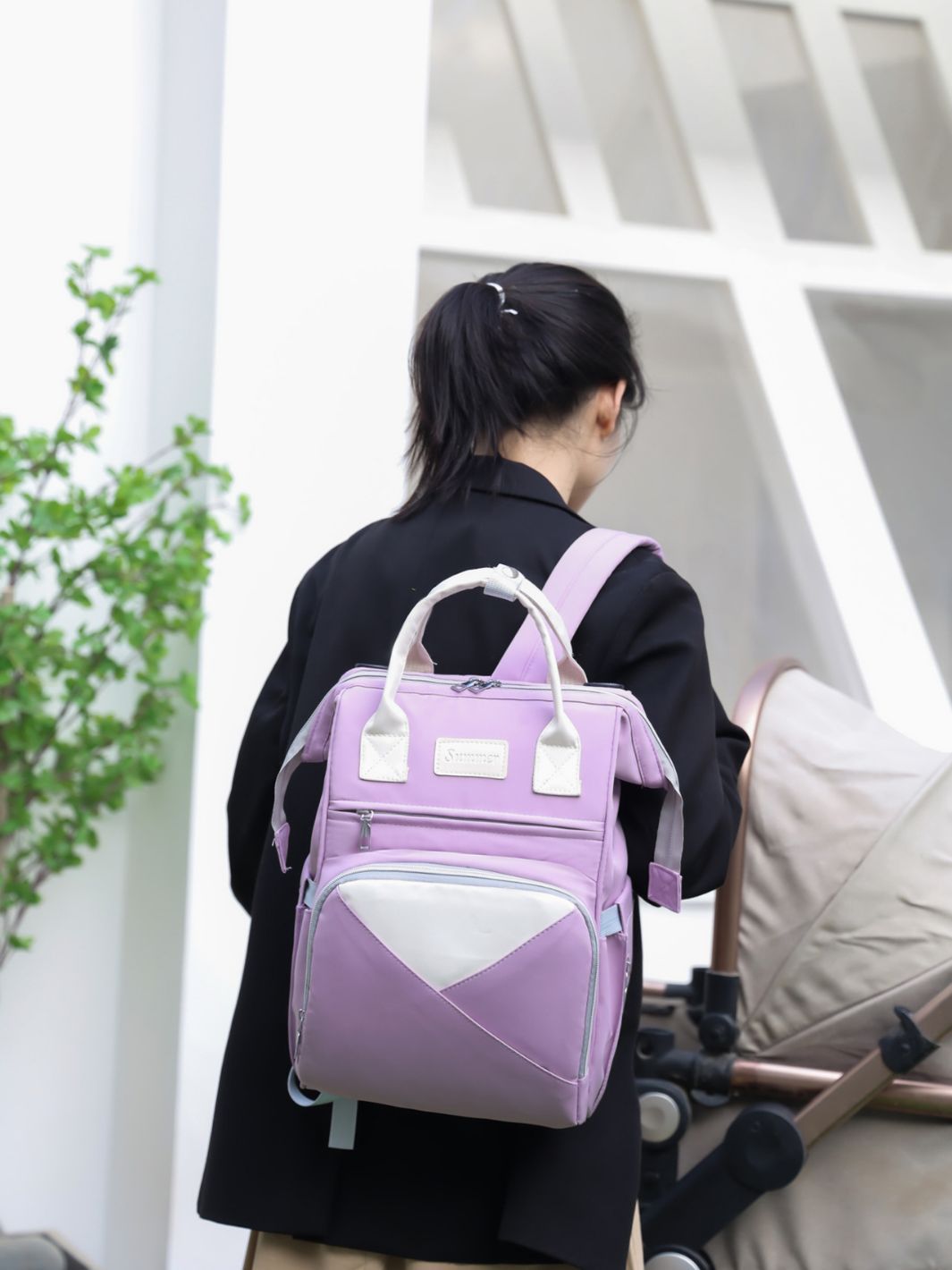 Comercio exterior al por mayor bolsa materna e infantil multifuncional moda casual impermeable momia bolsa mochila de gran capacidad para caminar bebé