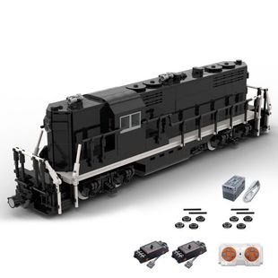 Building Blocks Cross-Border Moc-82000 Illinois Gp9 Train 1264 Parts Toys Christmas