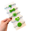 Green set, advanced children's hairgrip, hair rope, 5 pieces, high-quality style