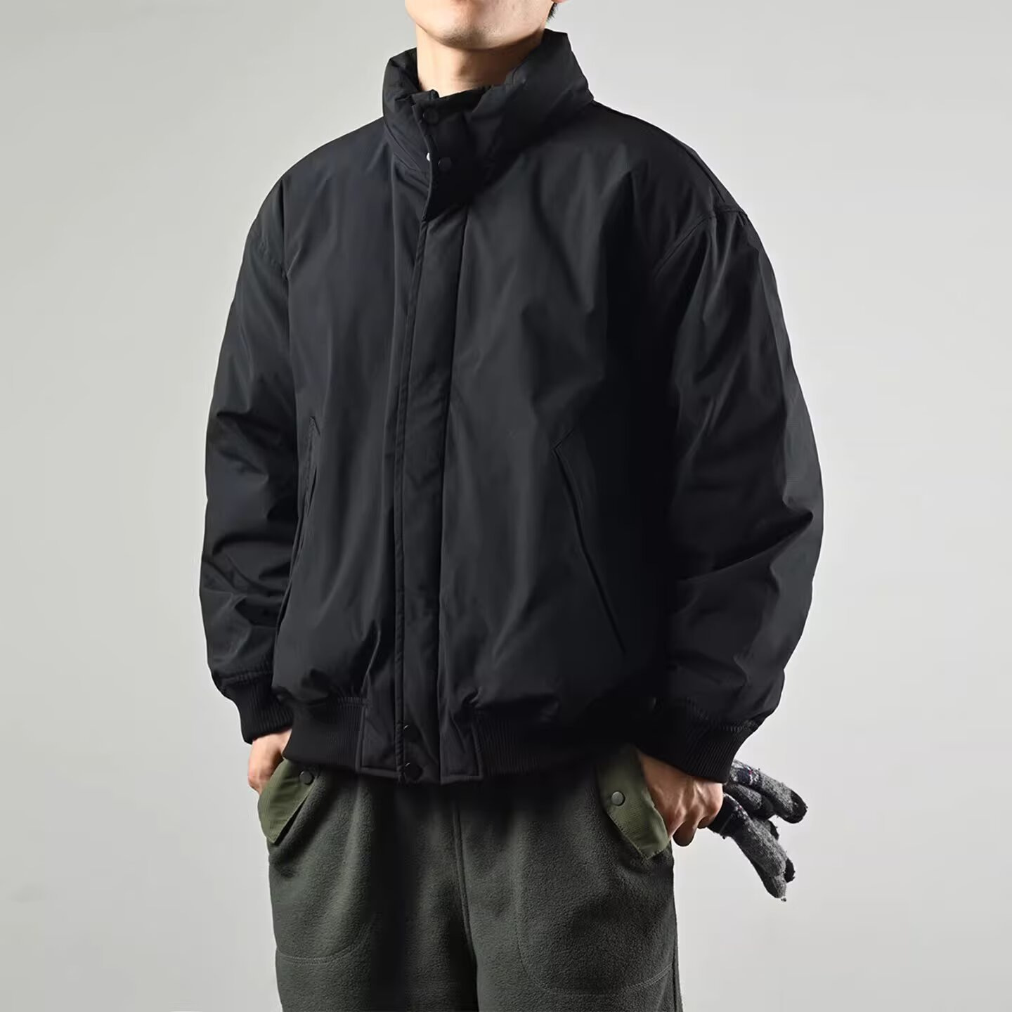 2025 Winter New Retro Harrington down Jacket Men's Trendy High Street Loose Casual Versatile Cotton Coat