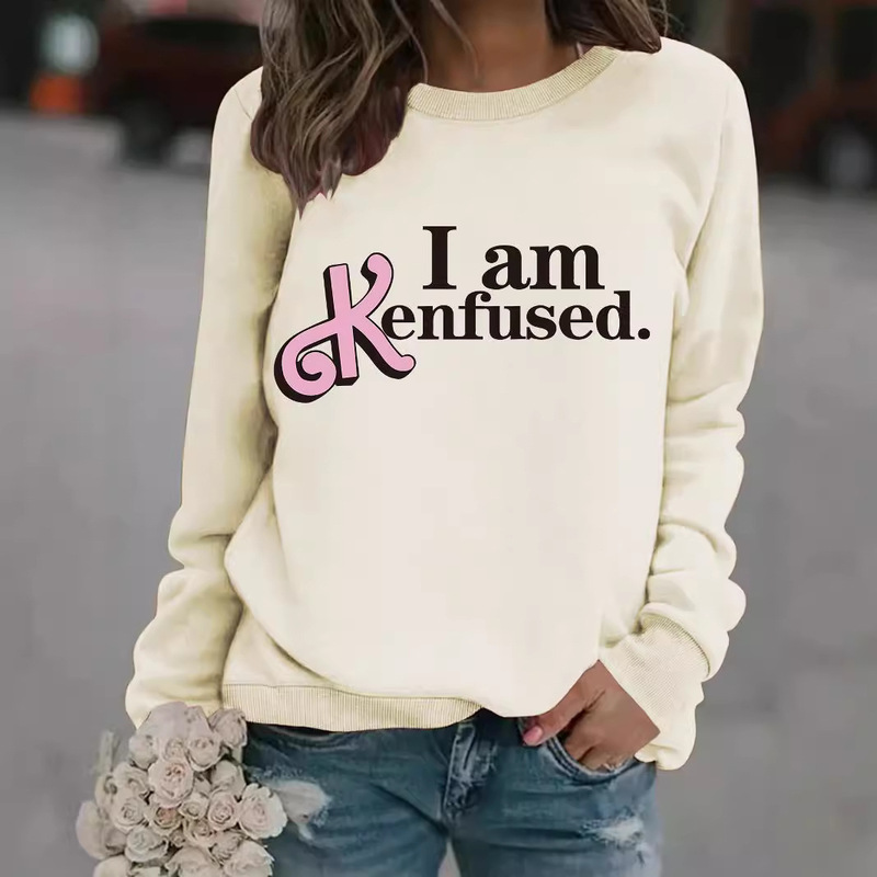 Europe and the United States cross-border autumn and winter women's casual long sleeve round neck Iamkenfused printed pullover sweatshirt sweater wholesale Europe and the United States cross-border autumn and winter women's casual long sleeve round neck Iamkenfused printed pullover sweatshirt sweater wholesale