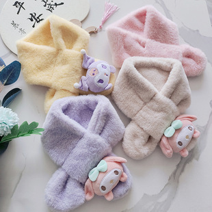 Children's Scarf Autumn and Winter Fashionable New Korean-style Cute All-match Children's Thickened Warm Men's and Women's Baby Plush Scarf