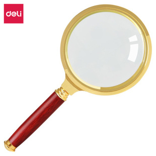 Deli 9095/96/9097 Magnifying Glass Metal Frame Handheld Portable Magnifying Glass for Elderly Students Reading