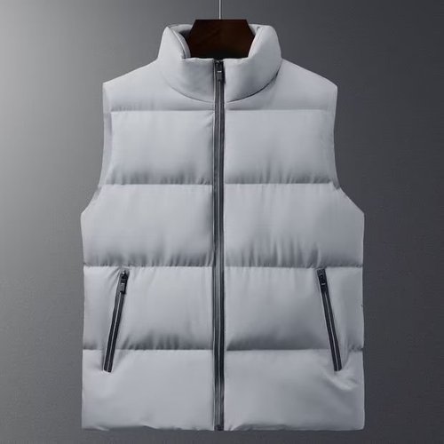 Men's Large Spring and Autumn Winter Thick Insulated Sleeveless Fleece and Cotton Vest with Outerwear Jacket Mantle