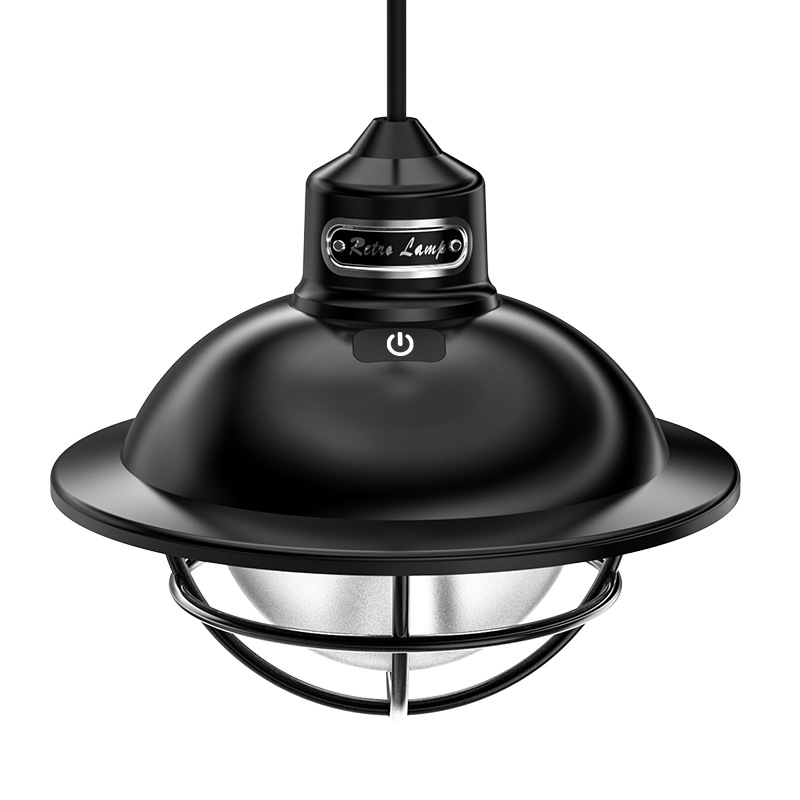 Retro lámpara de camping cordón al aire libre tipo-c recargable lámpara portátil electrodeless atenuación cálida luz atmósfera lámpara de camping