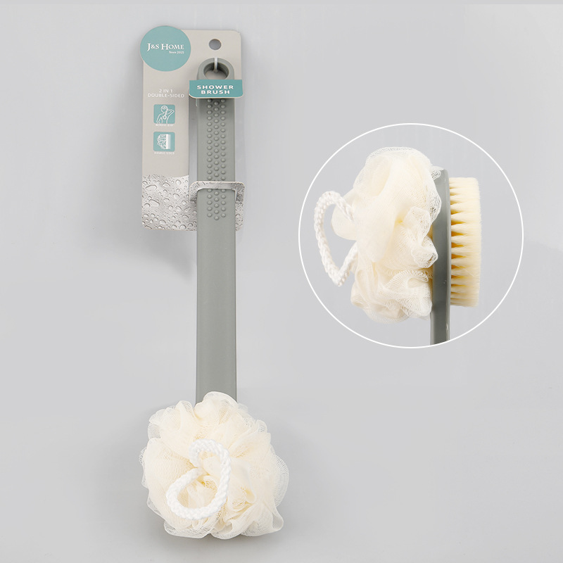 Hogar mango cuadrado de doble cara Bola de baño cepillo de baño de nylon cepillo de baño de pelo suave cepillo de baño Baño frotar de nuevo en stock al por mayor