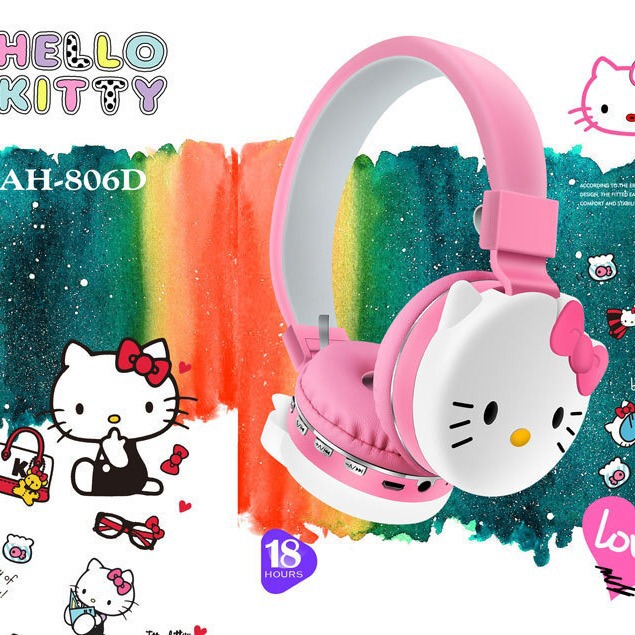 Manufacturer Wholesale Ah-806D Cartoon Hello Kitty Head-Mounted Headphones with Simple and Cute Stereo Sound Manufacturer Wholesale Ah-806D Cartoon Hello Kitty Head-Mounted Headphones with Simple and Cute Stereo Sound