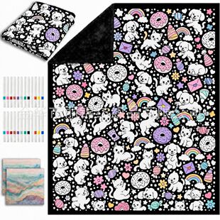 �羳����DIY Coloring Blanket DIY�T�f̺�m���ճ��ͼҾ��b�ë̺