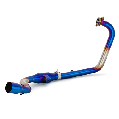 Motorcycle Geek Gixxer155 Exhaust Exhaust pipe - geek-sa-155-stainless-steel-blued-front-section