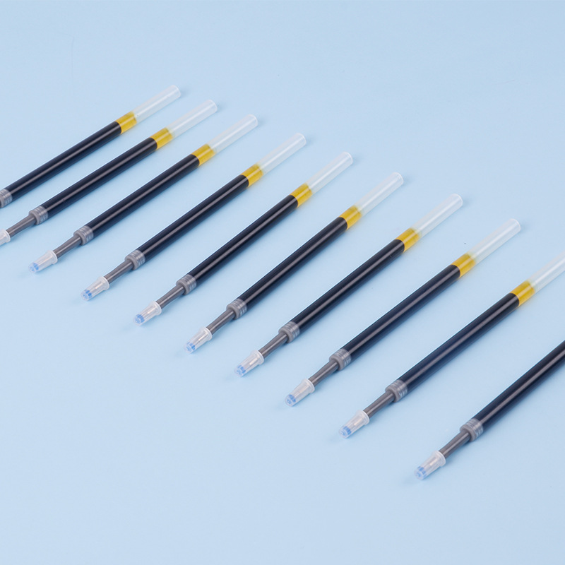 Black bullet-shaped pen tip pressed the lead
