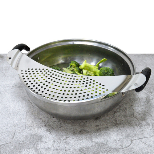 Stainless steel water filter, vegetable strainer, crescent-shaped pot edge filter, residue filter, strainer plate