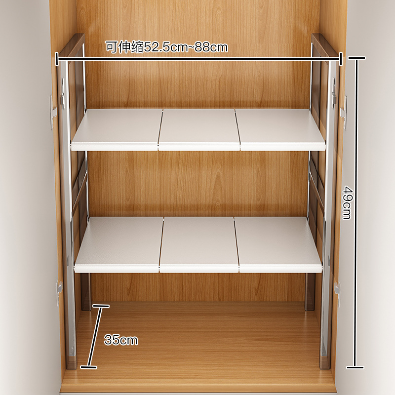 Fregadero de cocina estante de almacenamiento gabinete retráctil estante interior estante de almacenamiento de olla multifuncional