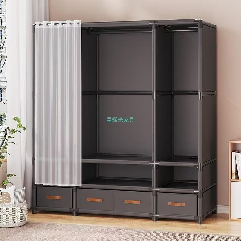 落地衣柜家用布衣柜简易衣柜卧室新款出租房用组装小户型代发现货|undefined