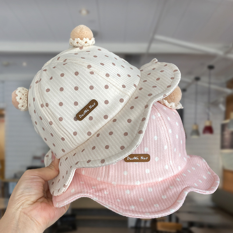 Sombrero para bebés primavera y otoño estilo coreano lindo bebé sombrero de pescador para viajar sombrero de protección solar para niñas versátil sombrero de cuenca