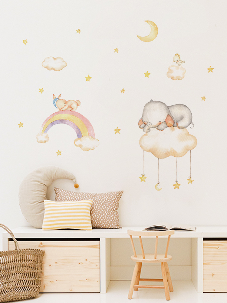 Funlife soft sprout diy decorative self-adhesive wall stickers sleeping animal children's room wall stickers EWS020