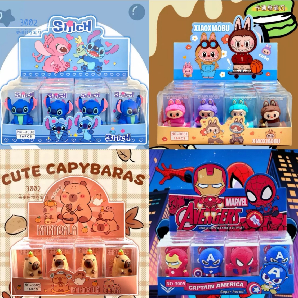 Cuchillo de lápiz manual de dibujos animados muñecas de goma blanda modelado tridimensional cuchillo de lápiz portátil para estudiantes pequeños regalos