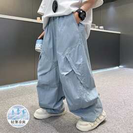 男童夏季运动速干防蚊裤2026新款大儿童男孩夏装凉感宽松薄款裤子