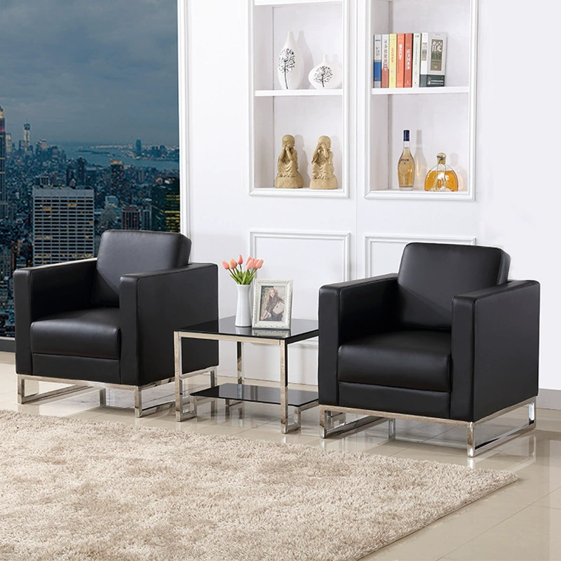 Sofá de oficina para una persona mesa de té de negocios combinación de automóviles de cuero 4S tienda de clientes sala de recepción simple y moderna