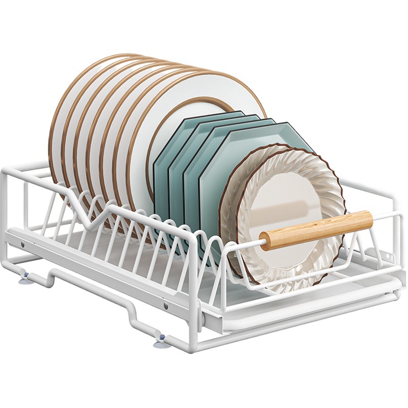 Plato de cocina extraíble estante de almacenamiento gabinete de plato cesta extraíble tipo cajón fregadero plato de drenaje estante de almacenamiento
