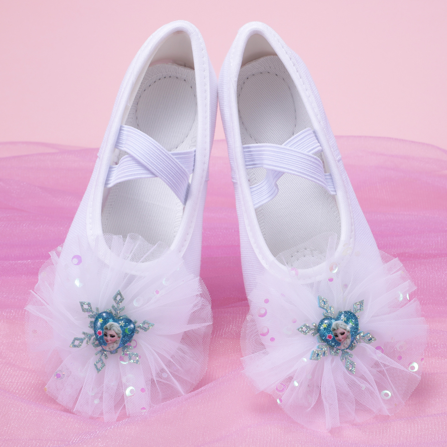 Ice and Snow Children's Dance Shoes Cute Princess Mesh Soft-Soled Dance Shoes Stage Performance Ballet Shape Cat Paw 8155