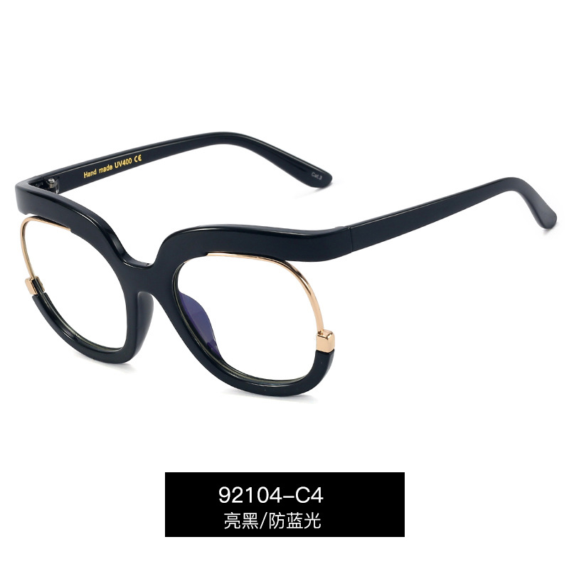 92104 empuje caliente Amazon gran marco anti-azul luz gafas europeo y americano marco de moda gafas mujeres pueden coincidir miopía gafas