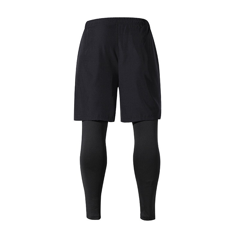 Men's fitness workout pants, quick-drying, breathable, with a faux two-piece design, elastic, slim-fit, long pants, versatile for summer, men's fitness pants Men's fitness workout pants, quick-drying, breathable, with a faux two-piece design, elastic, slim-fit, long pants, versatile for summer, men's fitness pants