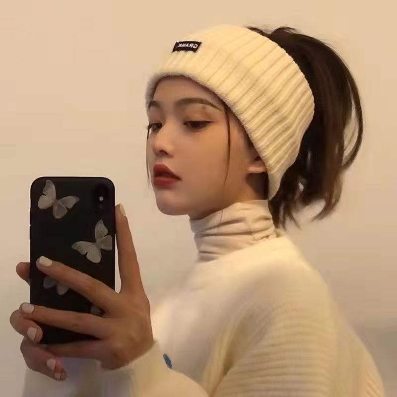 网红宽边发带女秋冬毛线针织保暖月子束发带时尚护额头运动发箍饰|undefined