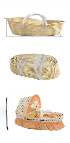 Cornhusk Woven Baby Bed, Baby Bassinet Bed, Baby Cradle Bed, Baby Crib, Maternal and Child Supplies Wholesale