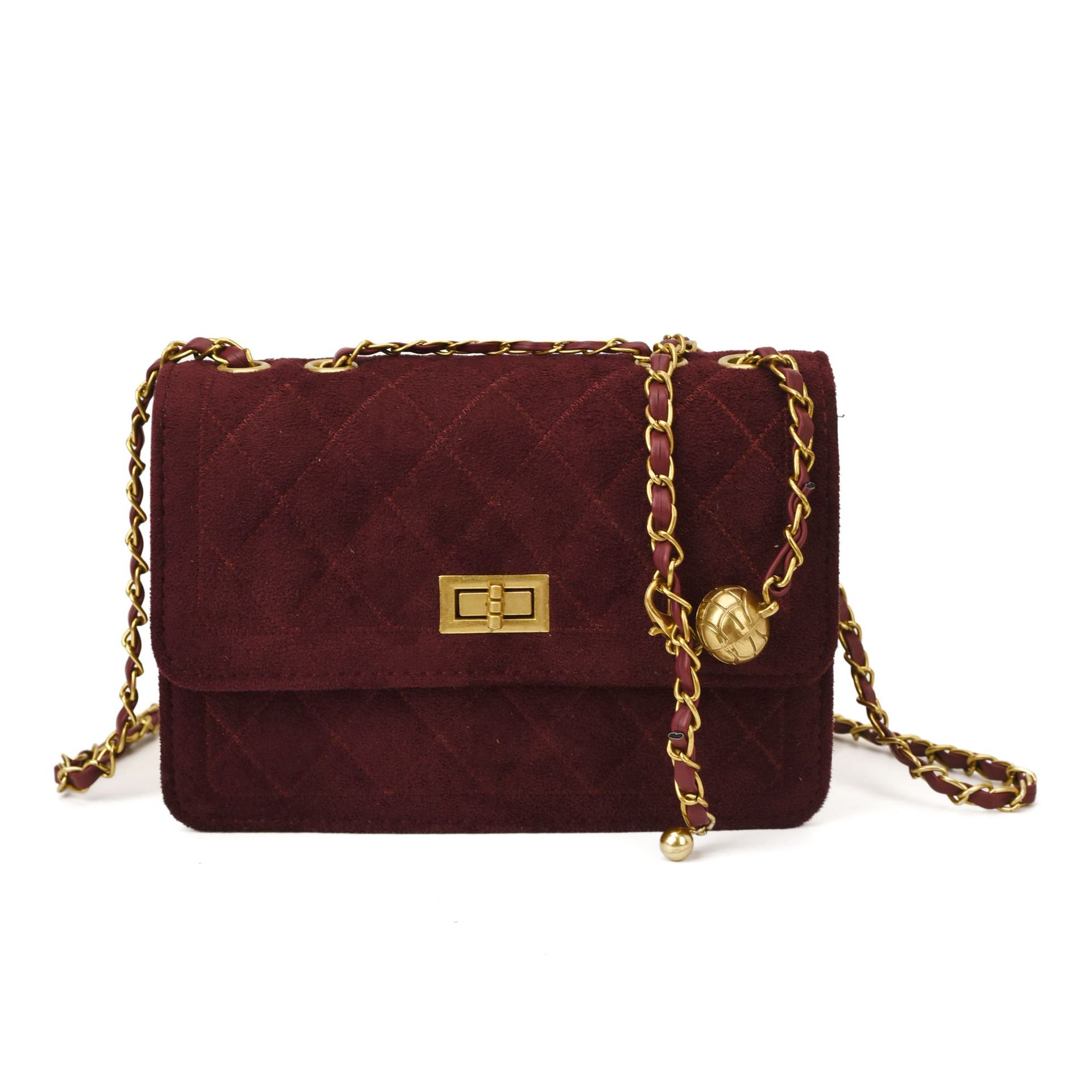 Bolso de nicho coreano de alta calidad otoño y invierno nuevo estilo de seda de tela de malla cadena de textura de hombro simple mini bolso