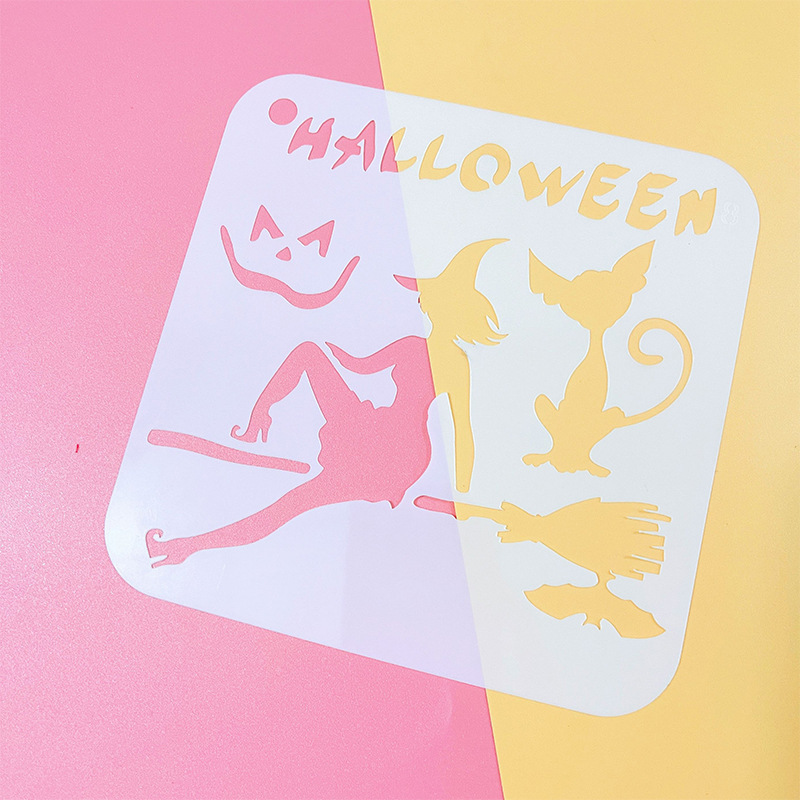 アマゾンハロウィーン手帳絵画テンプレート24種類落書き透かし彫りプラスチック画板児童diy絵画テンプレート|undefined